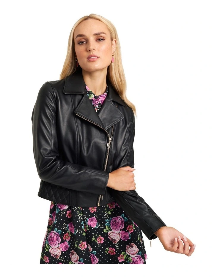 black leather jack