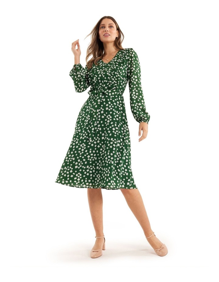 Brush Stroke Dress Evergreen