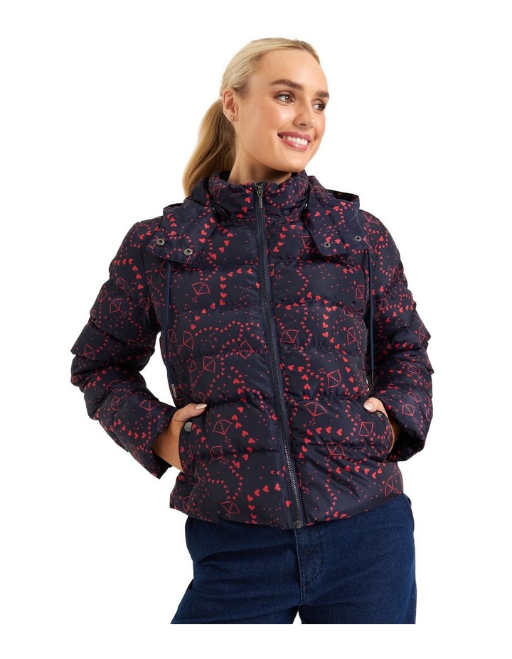 diamond quilted panel check fleece jacquard jacket