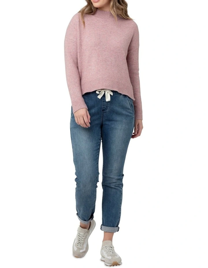 Jade Crop Nursing Knit in Pink image 1
