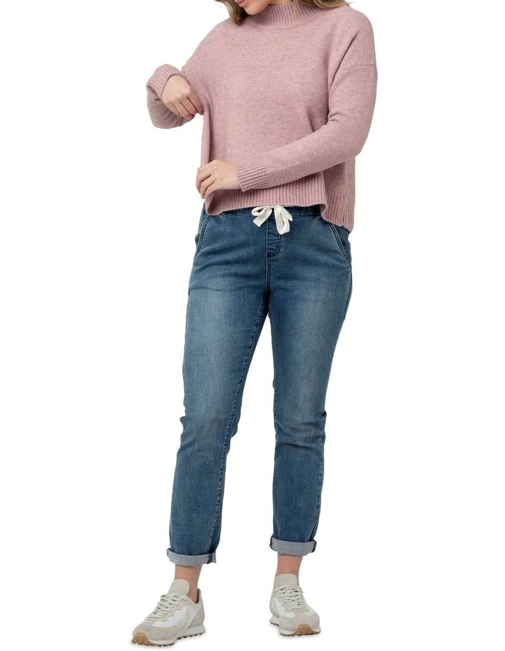 Jade Crop Nursing Knit in Pink image 2