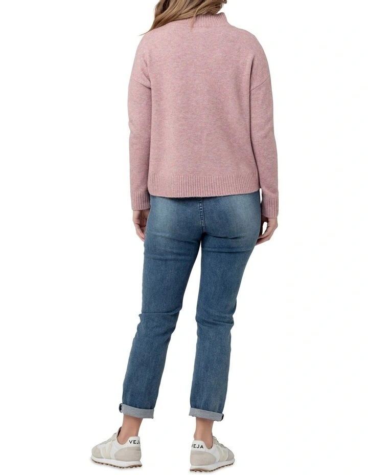 Jade Crop Nursing Knit in Pink image 4