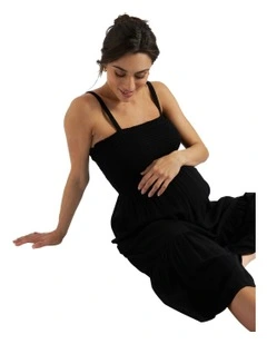 Blair Shirred Dress in Black