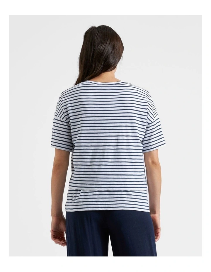 Claudette Nursing Tee in White/Olive image 2