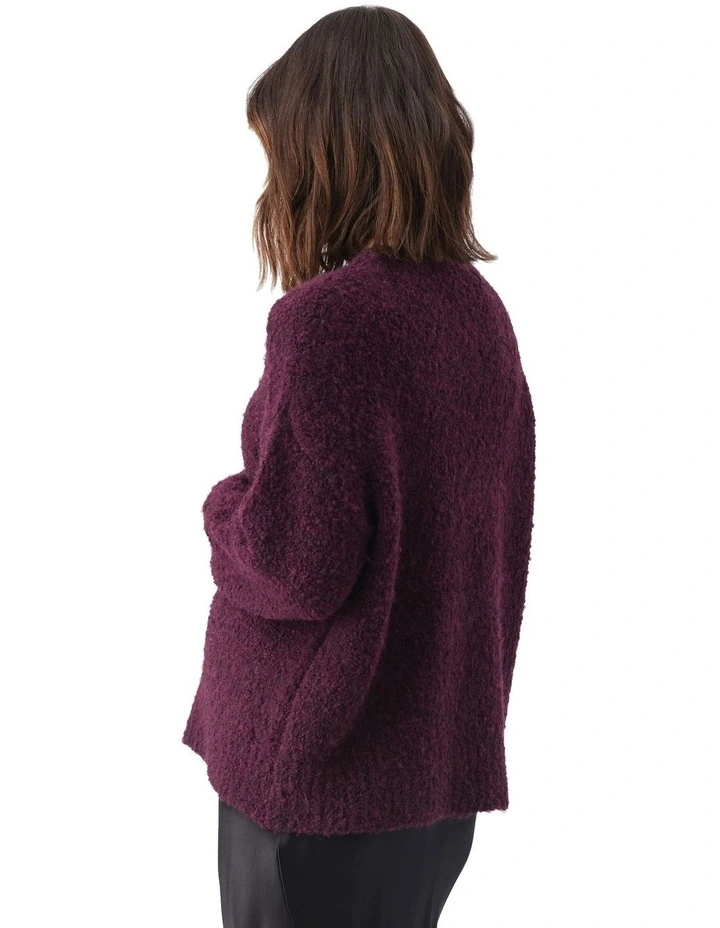 Theo Cosy Knit Jumper in Burgundy image 2