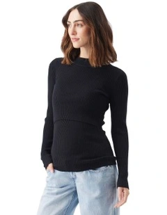 Lift Up Nursing Knit in Black