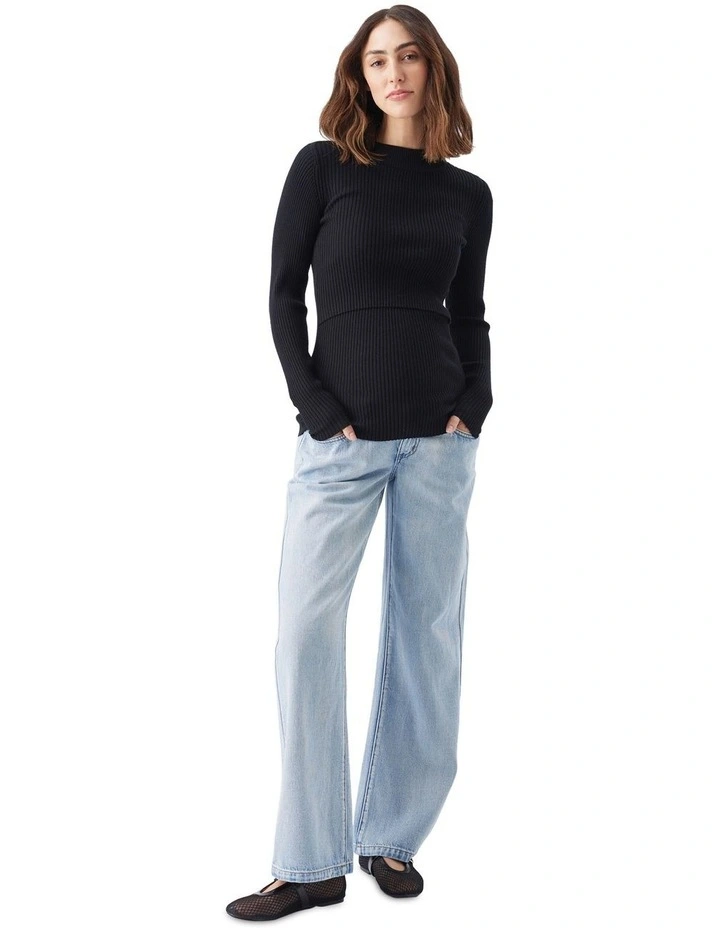 Lift Up Nursing Knit in Black image 4