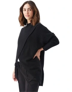 Hallie Cross Over Knit in Black