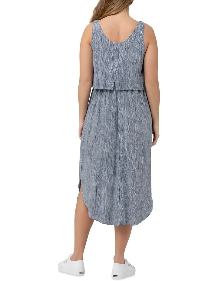 Stella Stripe Nursing Dress in Indigo/White image 4