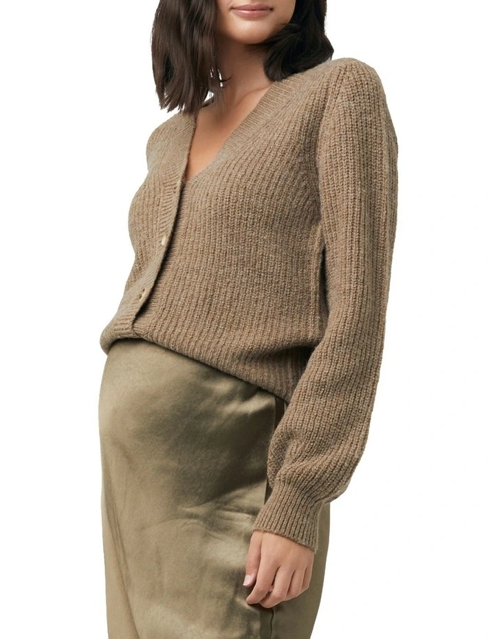 Billie Crop Knit Cardigan Olive image 2