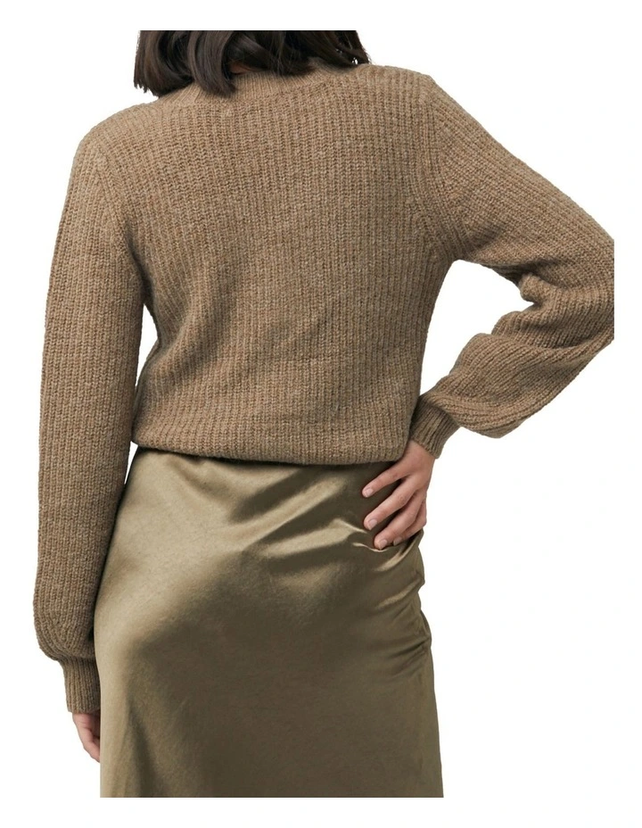 Billie Crop Knit Cardigan Olive image 4