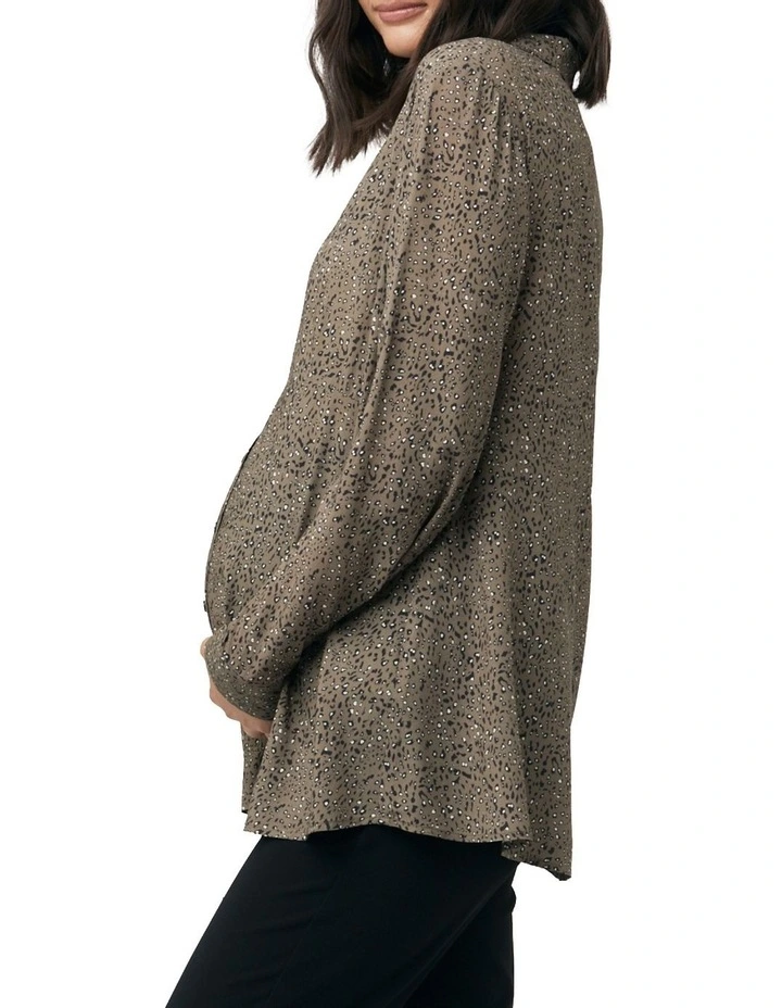 Jenner Peplum Shirt in Olive image 2