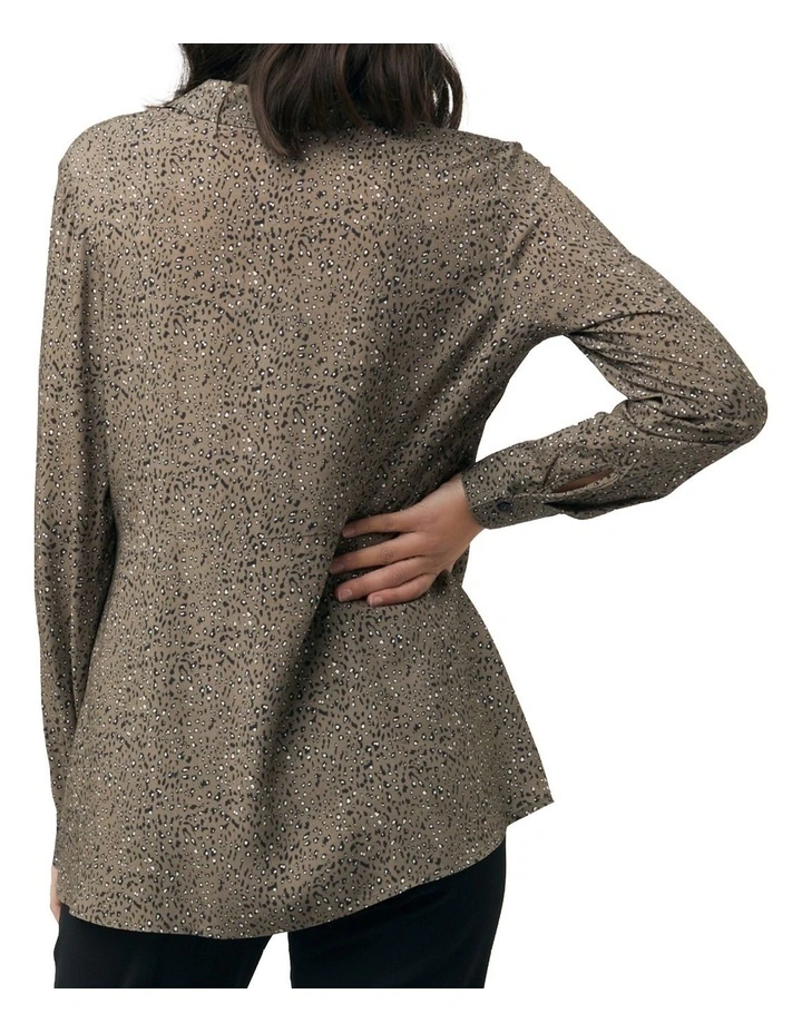 Jenner Peplum Shirt in Olive image 3