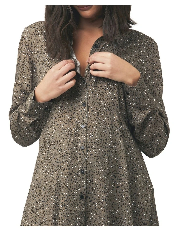 Jenner Peplum Shirt in Olive image 4