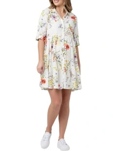 Bloom Button Through Dress in Multi
