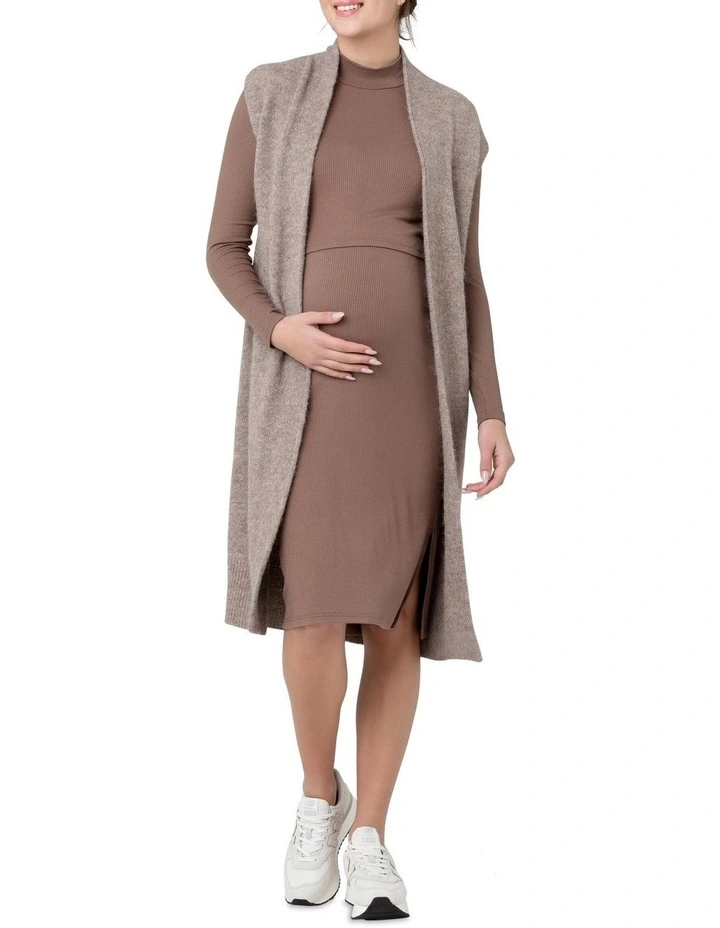 Heather Relaxed Vest in Mocha image 1