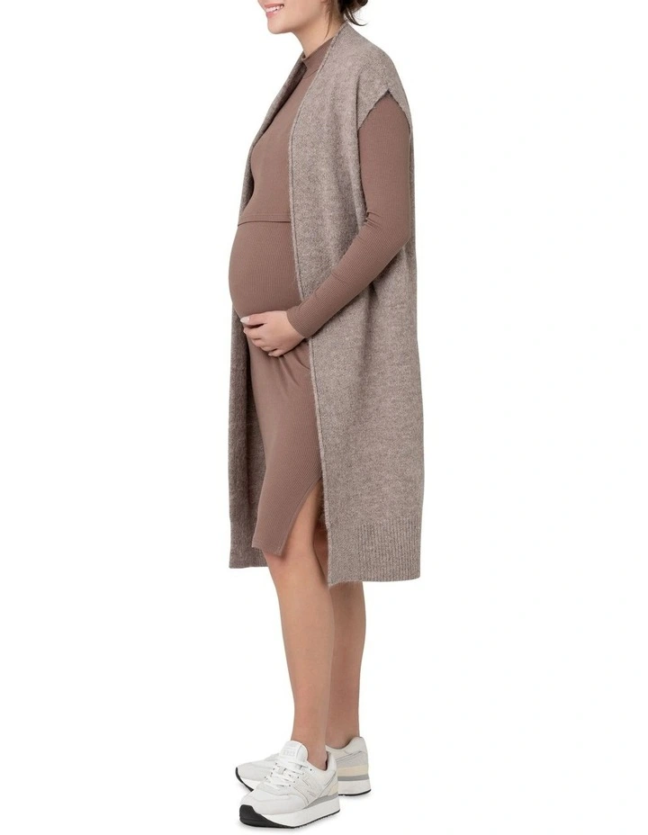 Heather Relaxed Vest in Mocha image 2