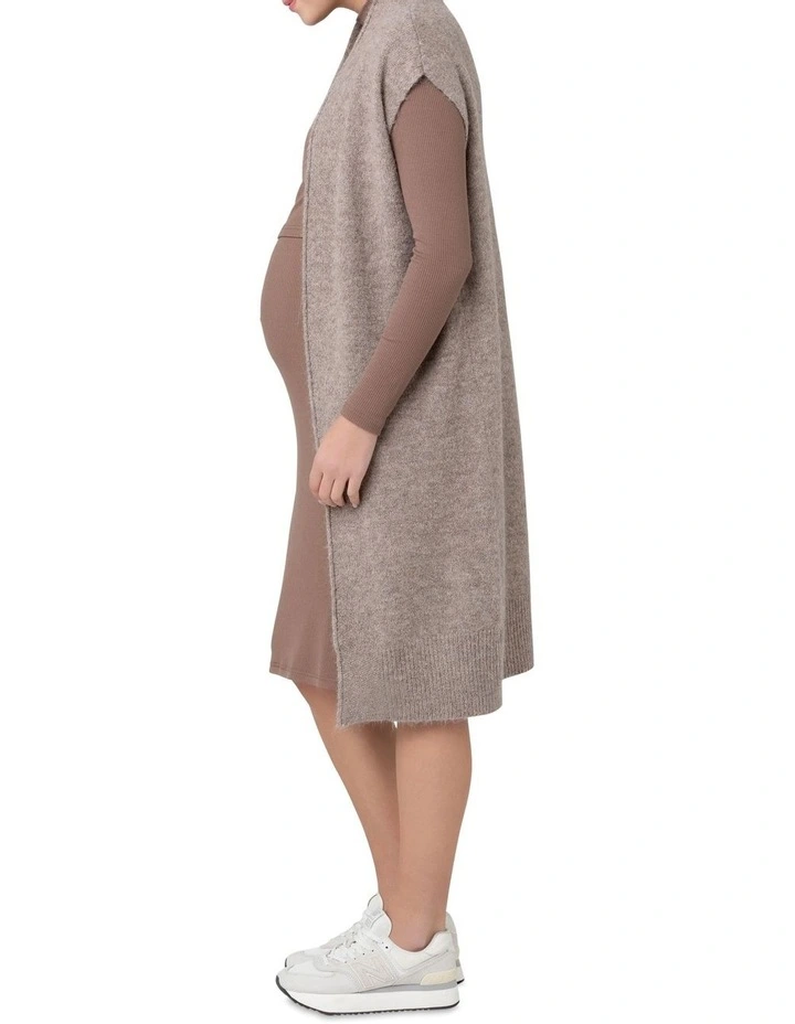 Heather Relaxed Vest in Mocha image 3