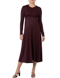 Jude Cross Front Nursing Dress in Maroon