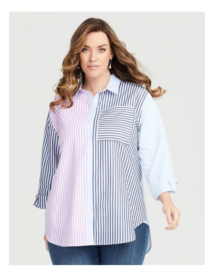 Spliced Stripe Shirt Stripe image 1