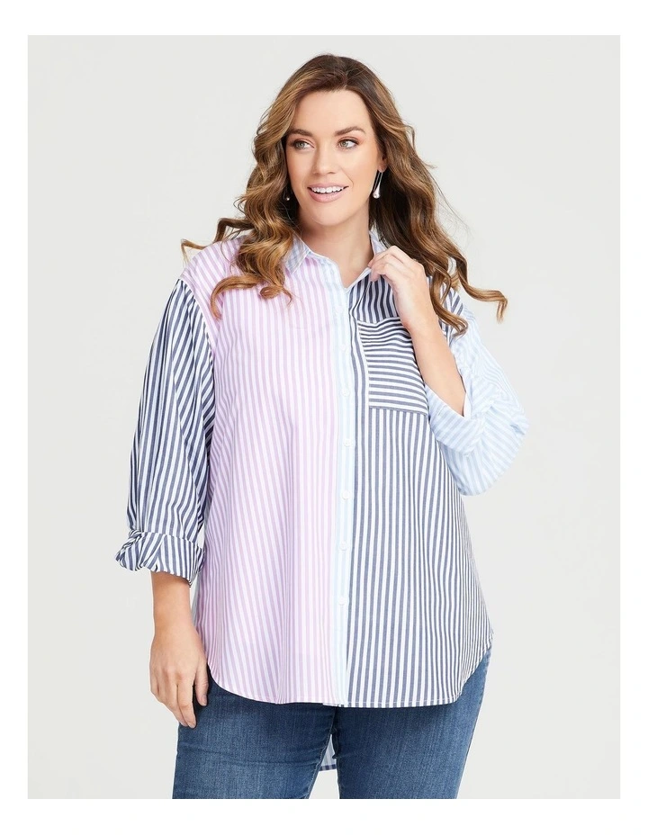 Spliced Stripe Shirt Stripe image 4