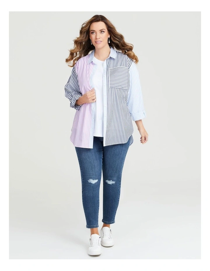 Spliced Stripe Shirt Stripe image 6