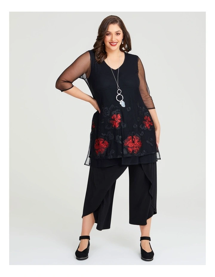 Blaze Embroidered Tunic in Black image 3