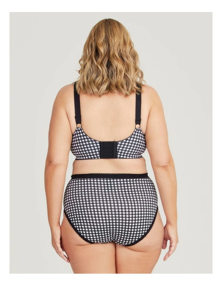 Wirefree Cotton Support Bra in Gingham image 2