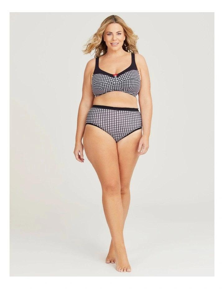 Wirefree Cotton Support Bra in Gingham image 4