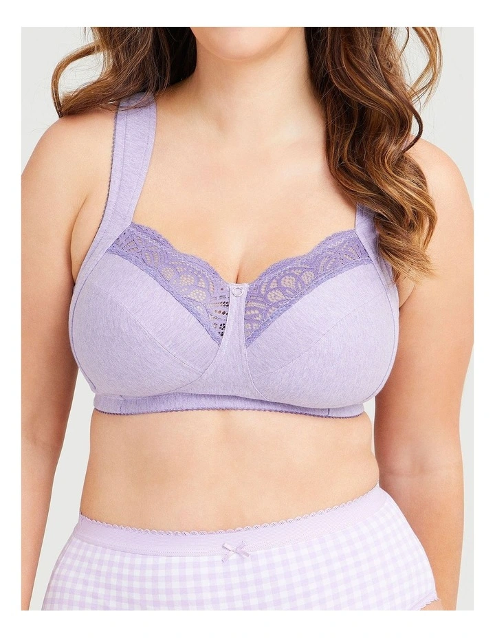 Wirefree Cotton Comfort Bra in Purple image 1