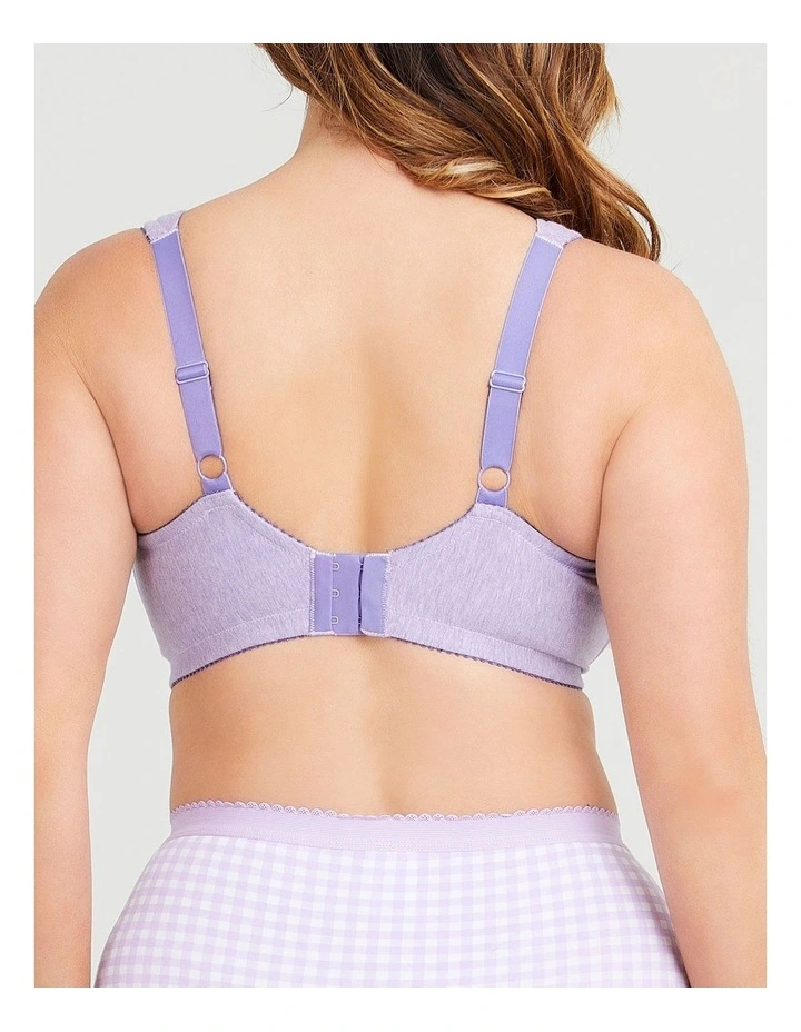 Wirefree Cotton Comfort Bra in Purple image 2
