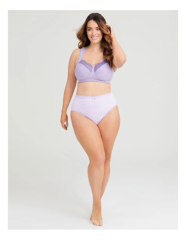 Wirefree Cotton Comfort Bra in Purple image 3