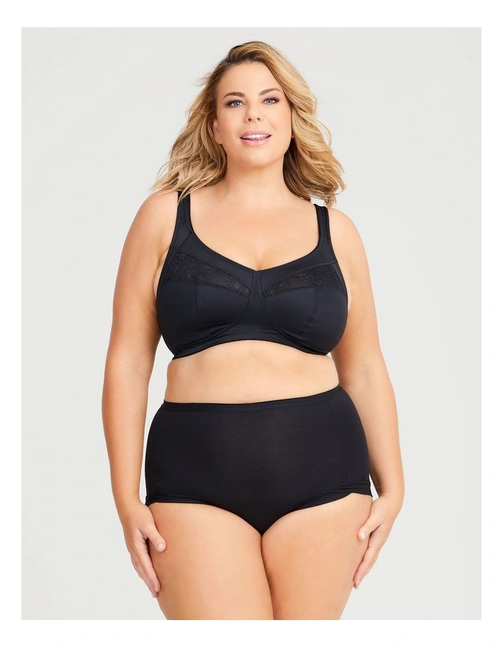 Wirefree Lace Comfort Bra in Black image 1