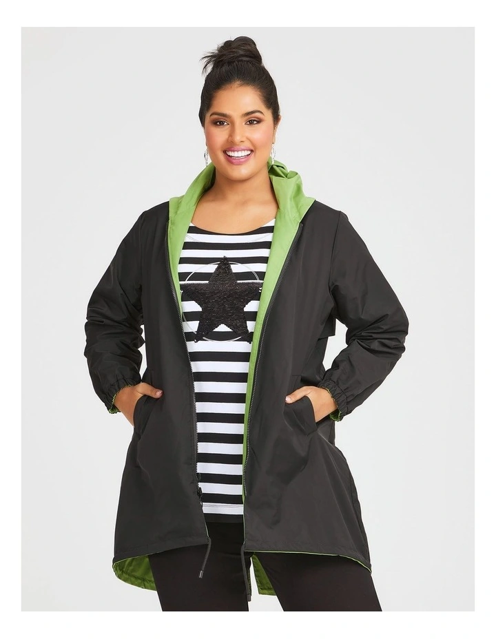 Reversible Lime Pop Jacket in Lime/black image 1