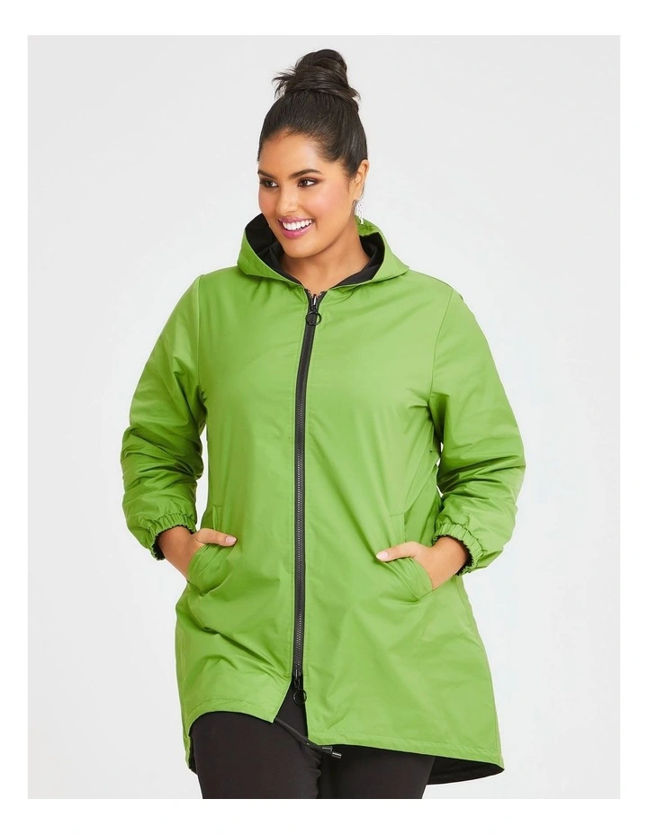 Reversible Lime Pop Jacket in Lime/black image 2