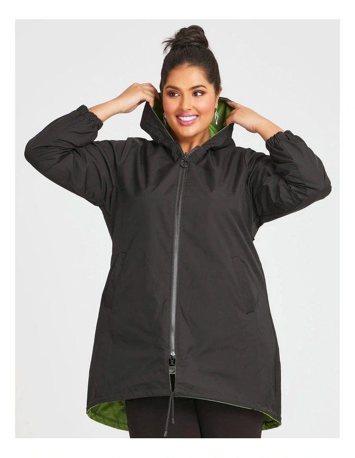 Reversible Lime Pop Jacket in Lime/black image 7