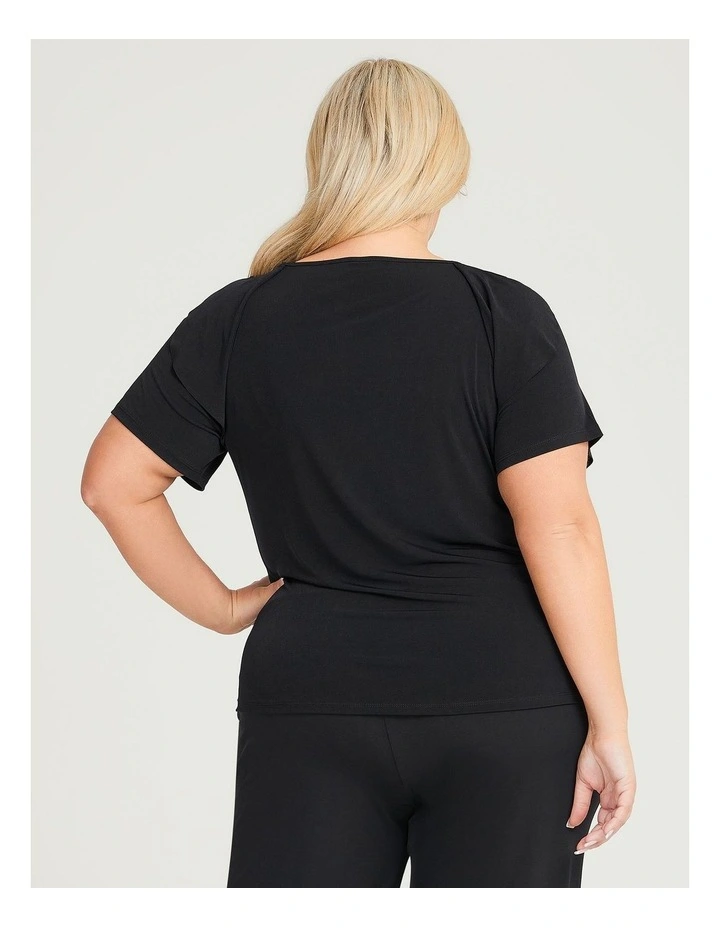 Luna Ruffle Sleeve Top in Black image 2