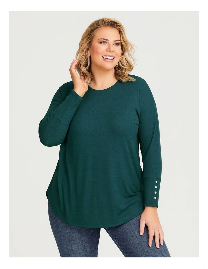 Rib Hi-lo Top Rainforest image 3