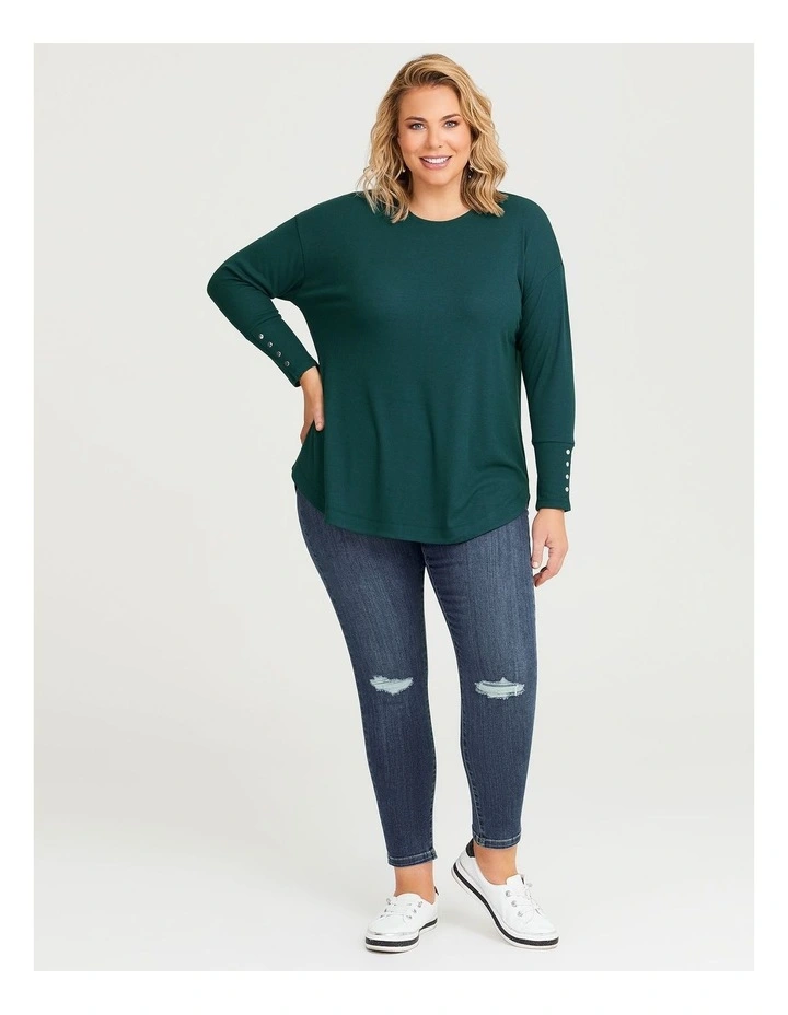 Rib Hi-lo Top Rainforest image 4