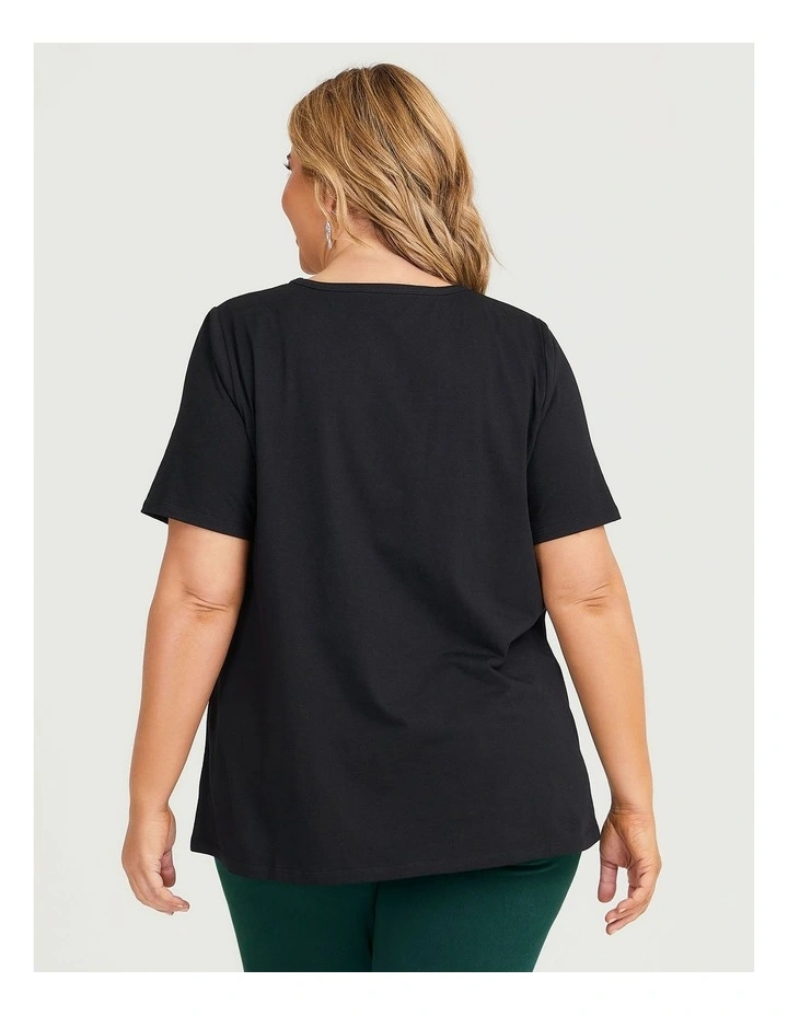Organic Swing Short Sleeve Tee in Black image 2