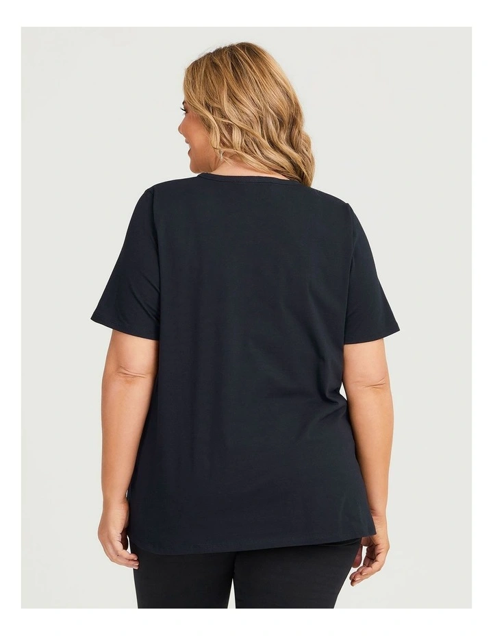 Organic Swing Short Sleeve Tee in Navy image 2