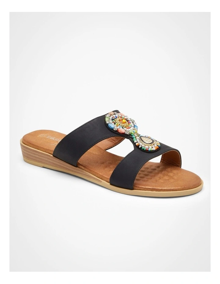 Beaded Slide in Black image 2