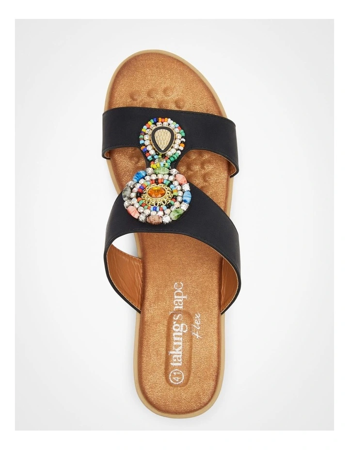 Beaded Slide in Black image 3