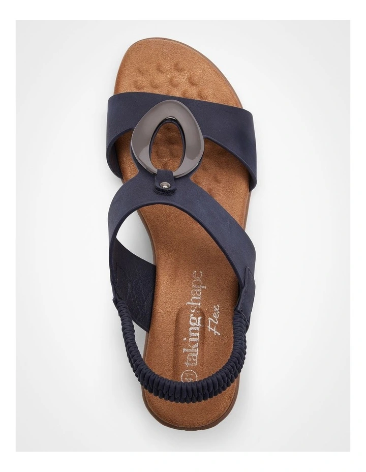 Ring Detail Flex Wedge Sandal in Blue image 3