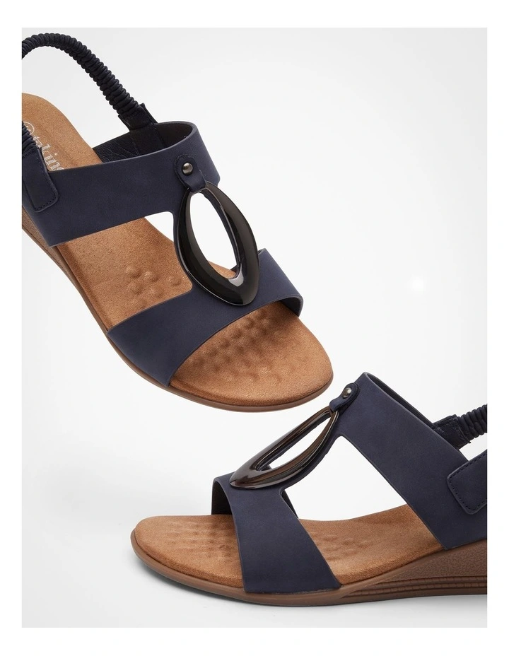 Ring Detail Flex Wedge Sandal in Blue image 6