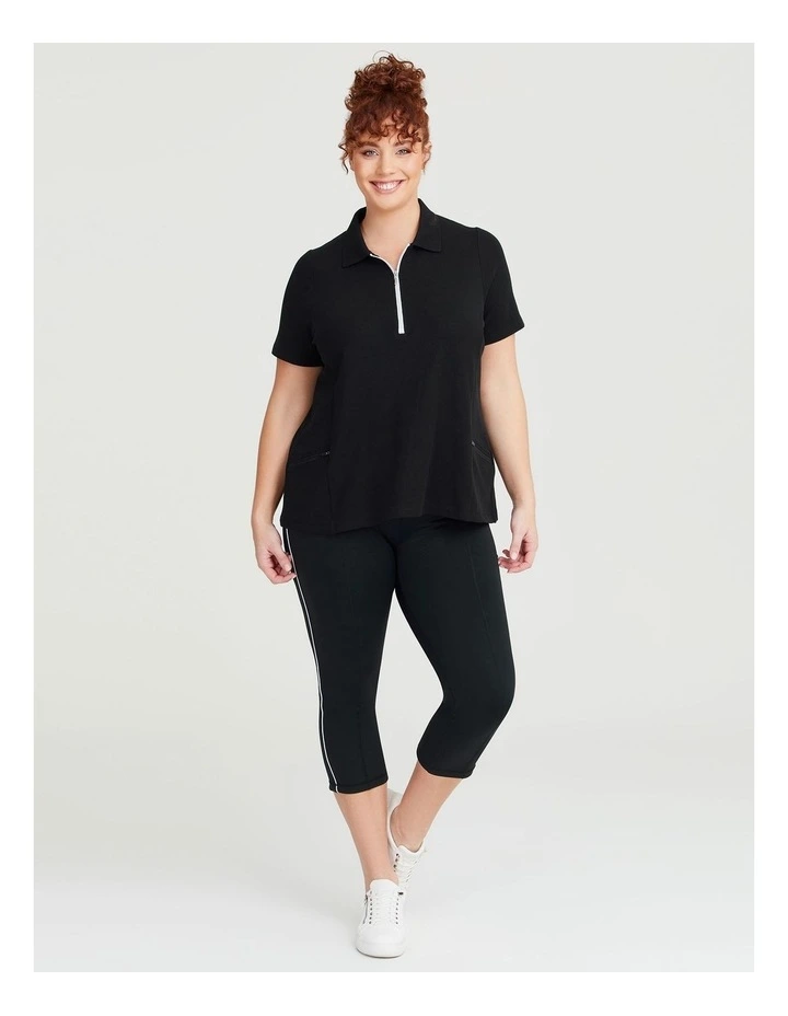 Active Back Split Hem Legging in Black image 1