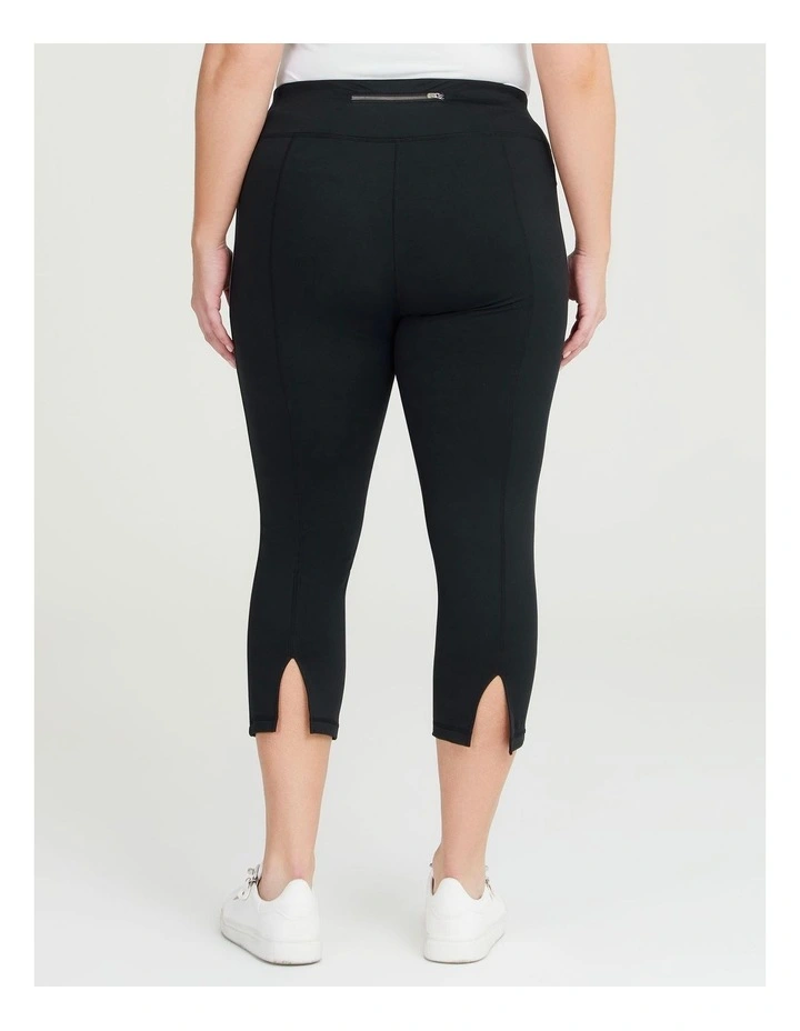Active Back Split Hem Legging in Black image 2