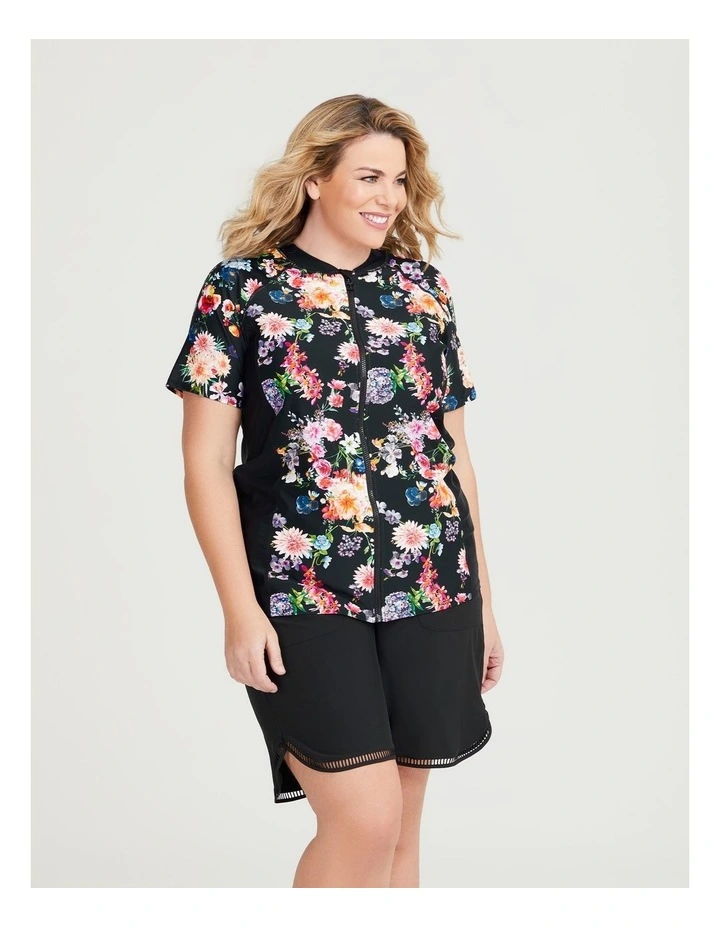 Dark Floral Rash Vest in Print image 3