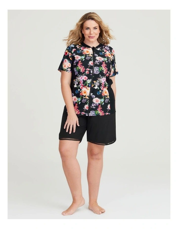 Dark Floral Rash Vest in Print image 4