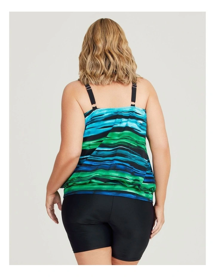 Stripe Blouson Tankini in Print image 2